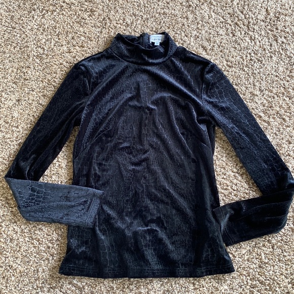 & Other Stories flocked croc print mockneck top - Picture 1 of 6